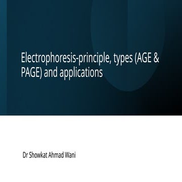 Electrophoresis-principle, types (AGE & PAGE) and applications.pptx