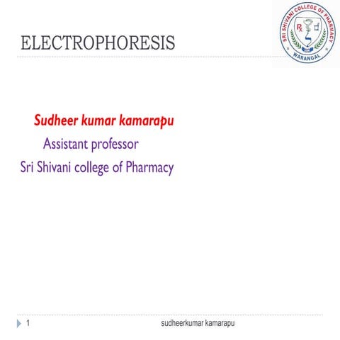 Electro phoresis sud mpharm  pdf