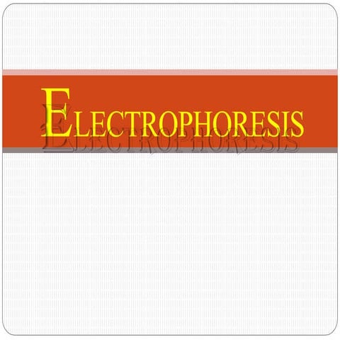 Electrophorisis Principle, Classification, and types