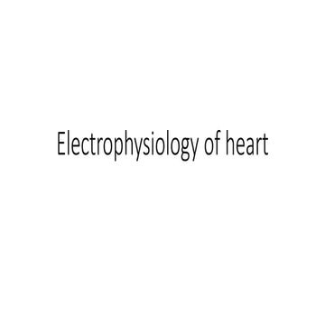 Electrophysiology of heart PHYSIOLOGY REVISION NOTES 