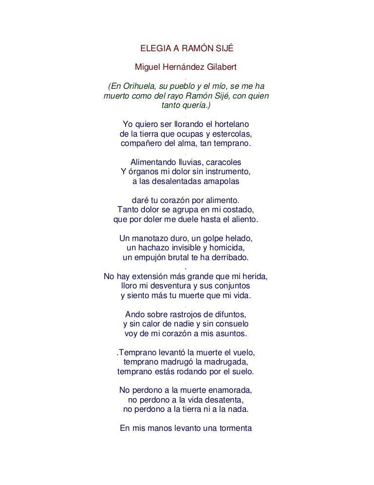 Elegia A Ramón Sijé