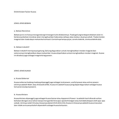 Elektrik dan factor kuasa