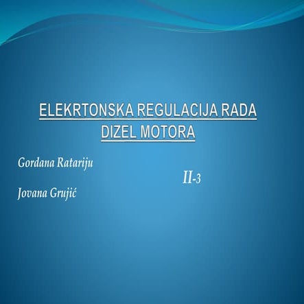 Elektronska regulacija dizel motora