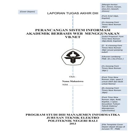 Contoh Laporan Tugas Akhir (TA)