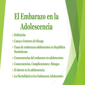El embarazo en la adolescencia