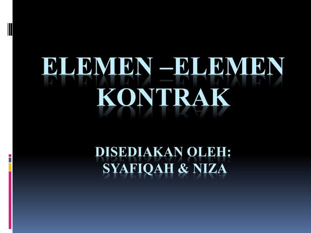 Elemen elemen kontrak 