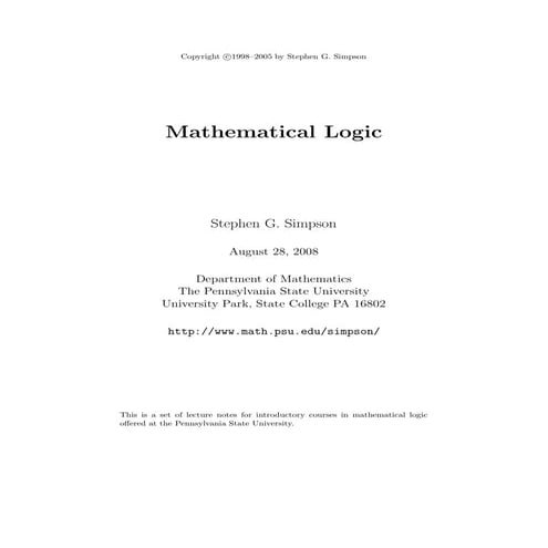 Elementary mathematical logic   stephen g. simpson