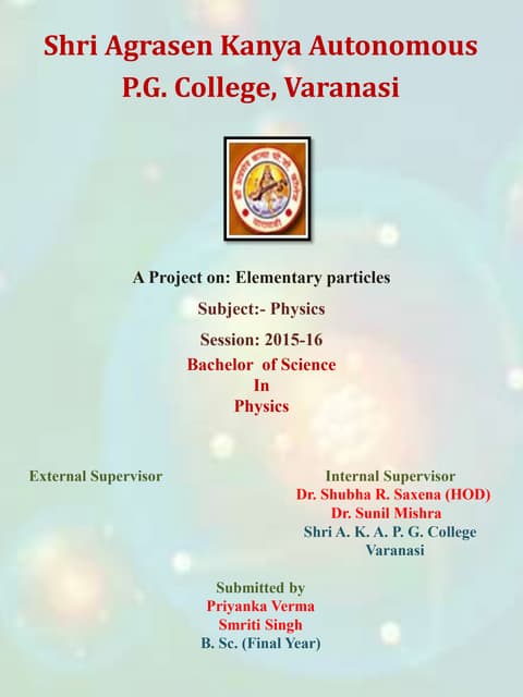 ppt on Elementary Particles By Jyotibhooshan chaturvedi