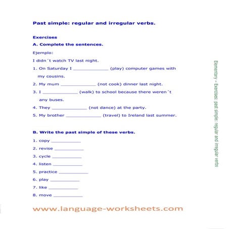 Elementarypastsimpleregularexercises