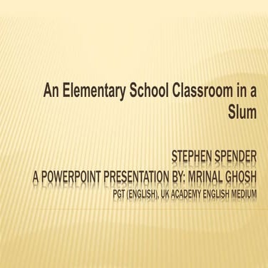 An Elementary school classroom in a Slum