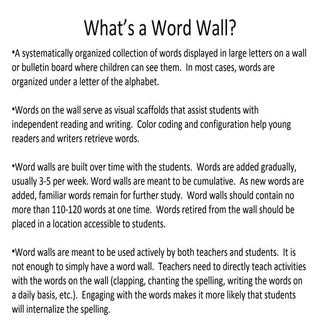 Elementary Word Walls