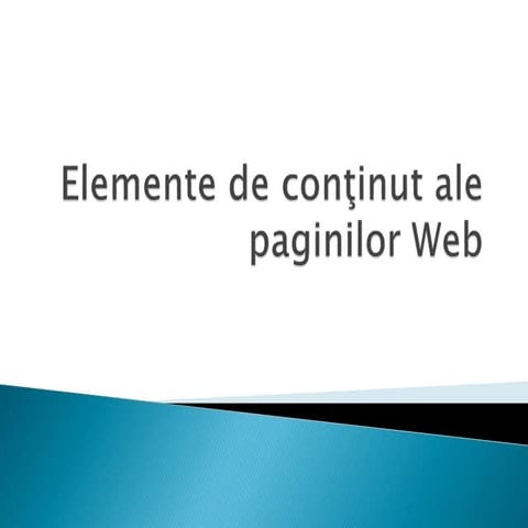 Elemente de conţinut ale paginilor web