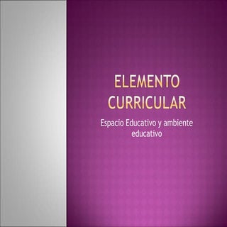 Elemento curricular espacio