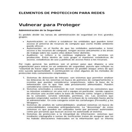 Elementos De Proteccion Para Redes