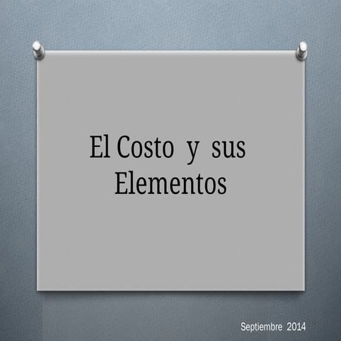 Elementos del Costo y Clasificacion | PDF