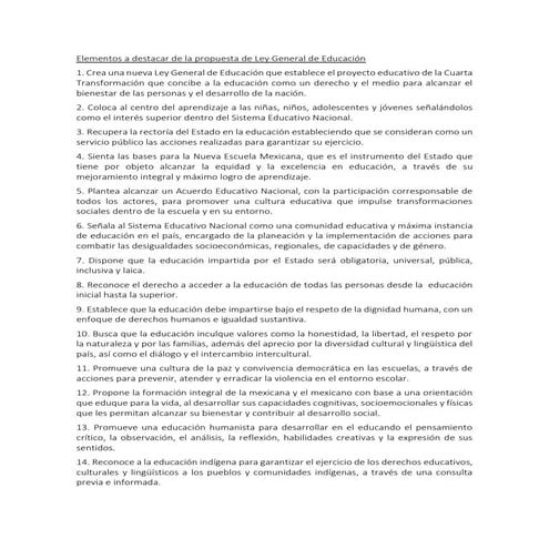 LA LEY GENERAL DE EDUCACION 2019 resumen | PDF