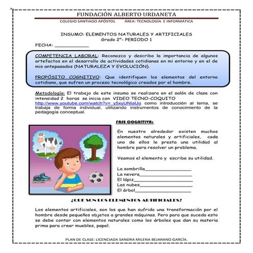 Elementos artificiales grado 2°