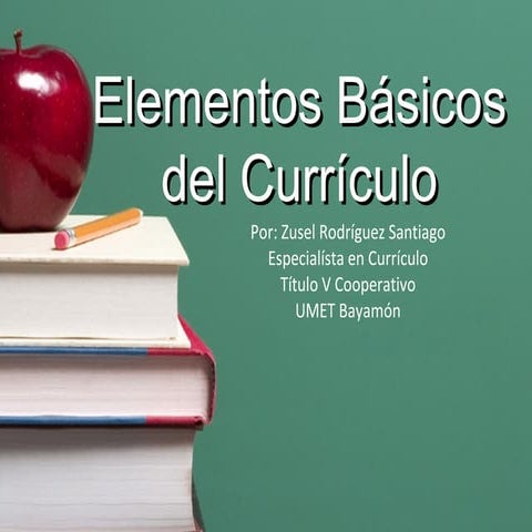 Elementos Básicos Del Currículo