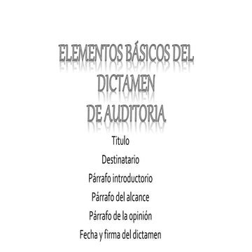 Elementos básicos del dictamen