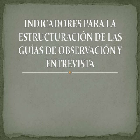Elementos de la guia de observacion