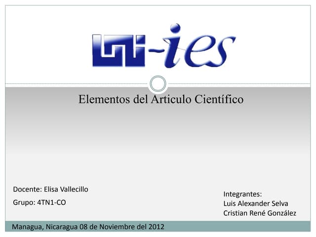 Elementos del articulo cientifico