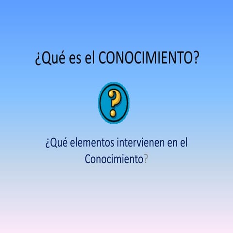 Elementos del conocimiento