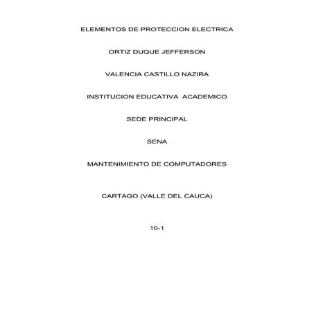 Elementos de proteccion alectrica