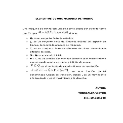 Elementos de una máquina de turing