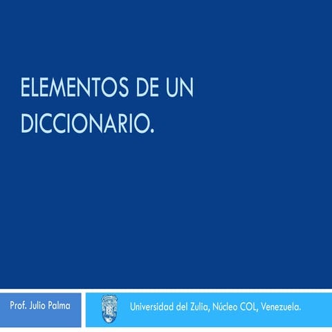 Elementos de un diccionario bilingüe 