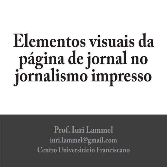 Elementos do jornal impresso