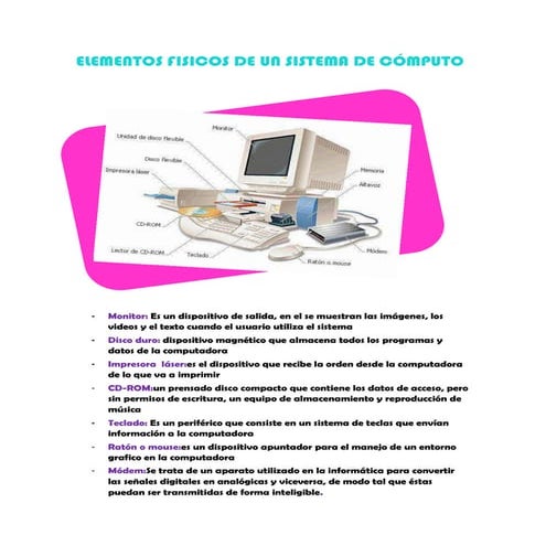 Elementos fisicos de un sistema de cómputo