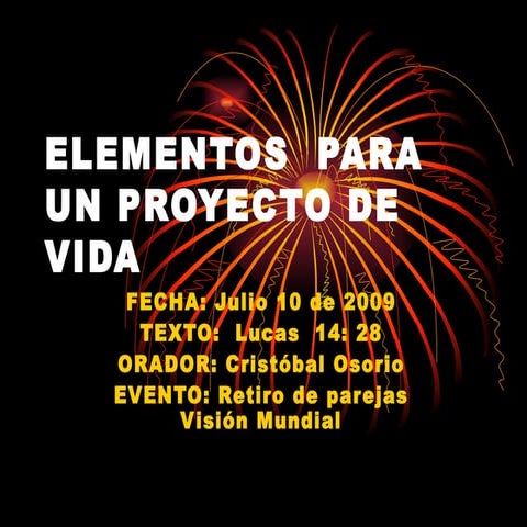 Elementos  para un proyecto de vida