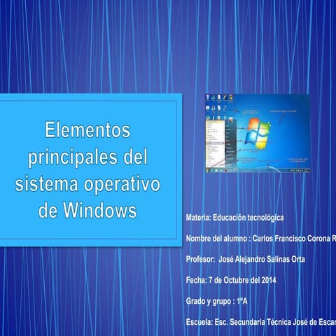 Elementos principales del sistema operativo de windows