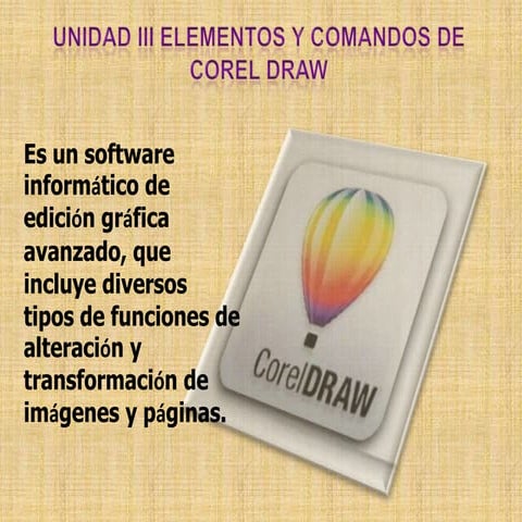 Elementos y comandos de corel draw