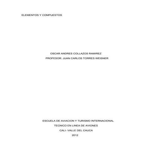 Elementos y compuestos quimica