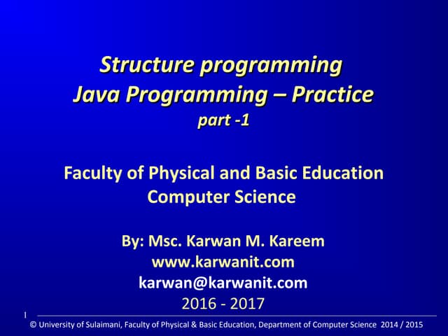 Java programming: Elementary practice | PPT