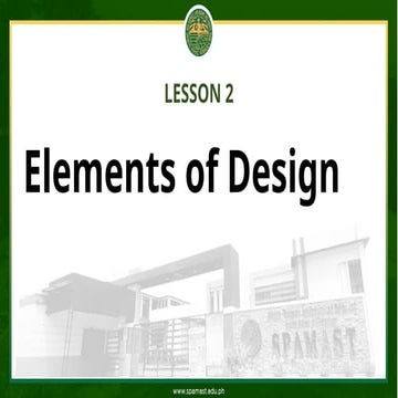 The Elements of Design: A Comprehensive Exploration | PPTX