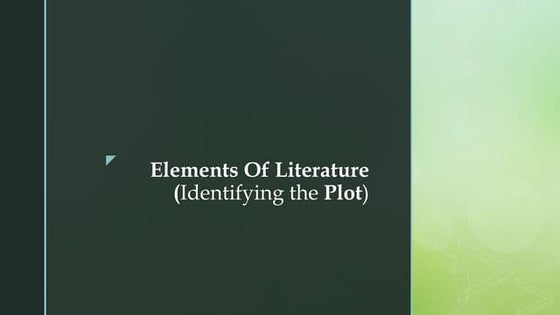 Elements of Plot | PPT | Fiction | Books and Literature