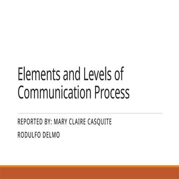 Levels of communication and basic tenets or maxims of communication | PPTX