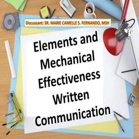Elements and mechanical effectiveness of written communication