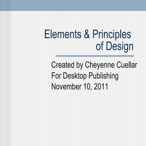 Elements and principles