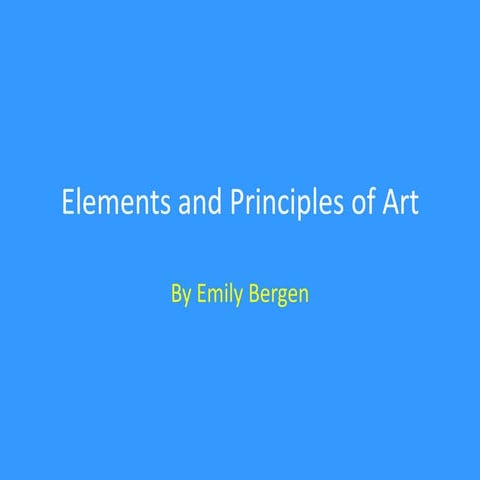 Elements And Principles Of Art