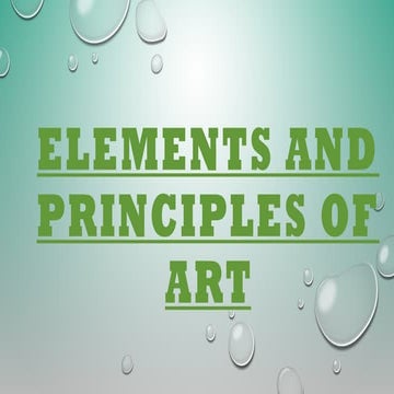Elements and Principles of Art for first year college | PPTX | Painting ...
