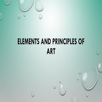 Elements and Principles of Art GAHKHGAKAS