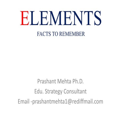 Elements facts