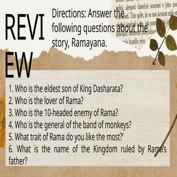 ELEMENTS OF A STORY - POWERPOINT PRESENTATION