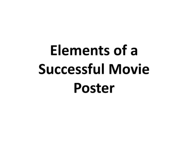 Elements of a successful movie poster