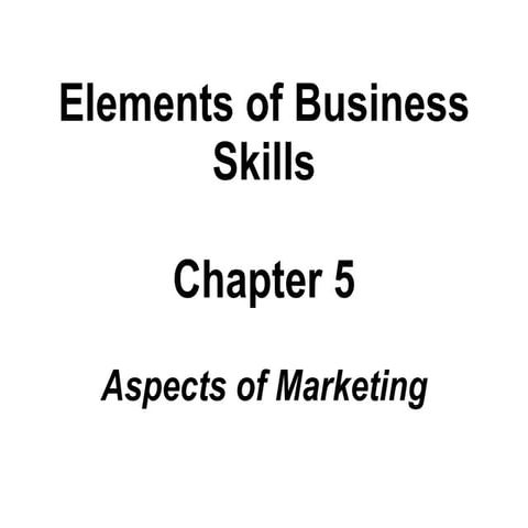 Elements of business skills   chapter 5 slides