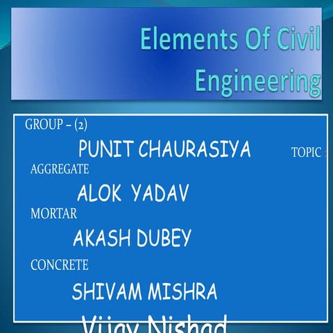 Elements of civil engineering | PPTX