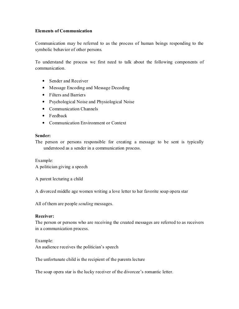 Elements Of Communication 1 